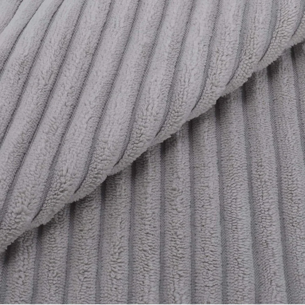 Luxury Home | Elegant Chic Light Grey Soft Corduroy Striped Throw Pillow Covers